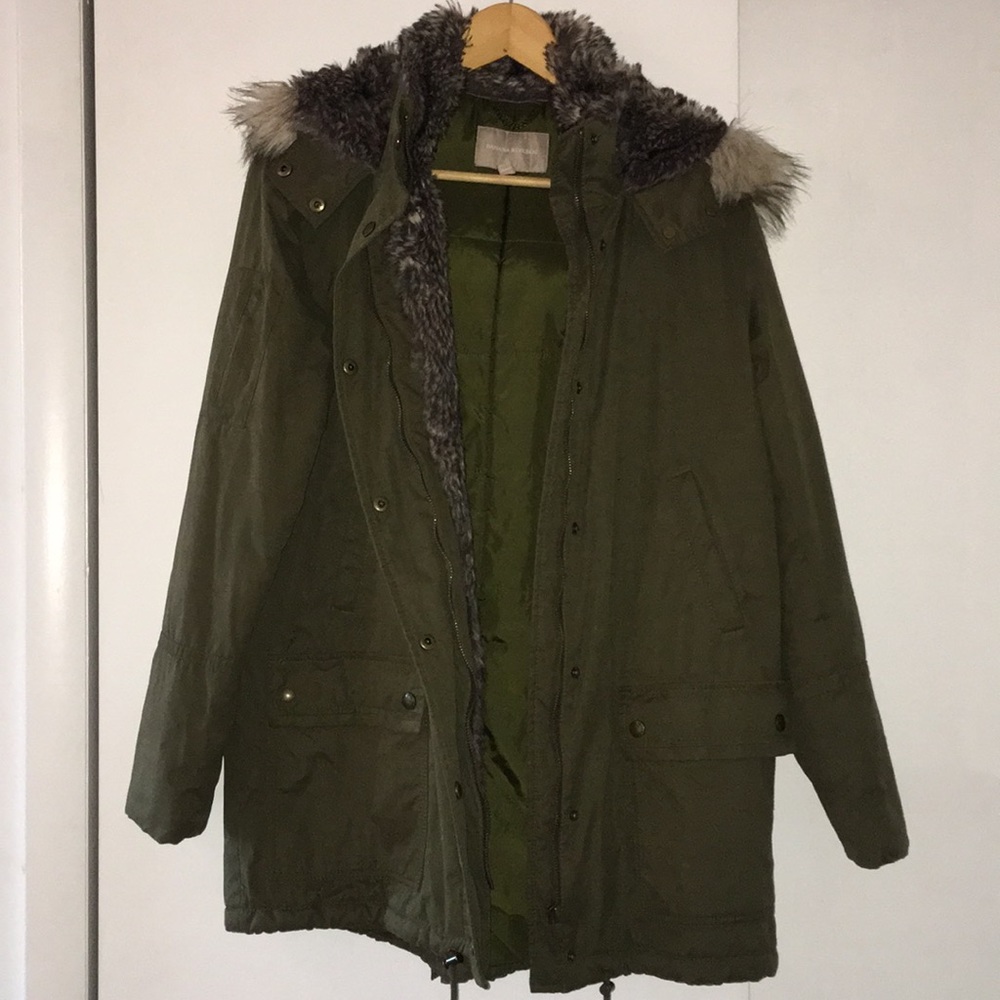 Hooded Banana Republic Army Green Parka